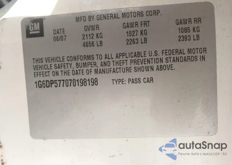 2007 Cadillac Cts Standard from USA, damaged, VIN 1G6DP577070198198